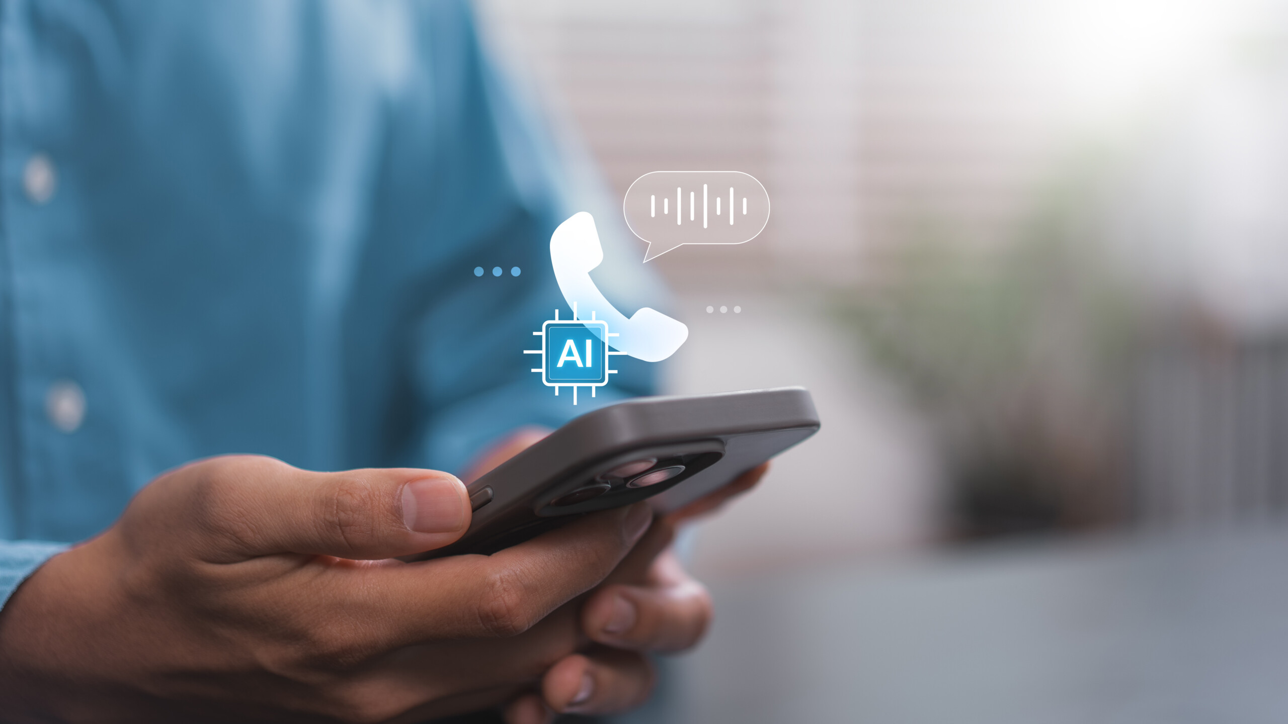 Ein AI Voicebot nimmt einen Anruf entgegen.