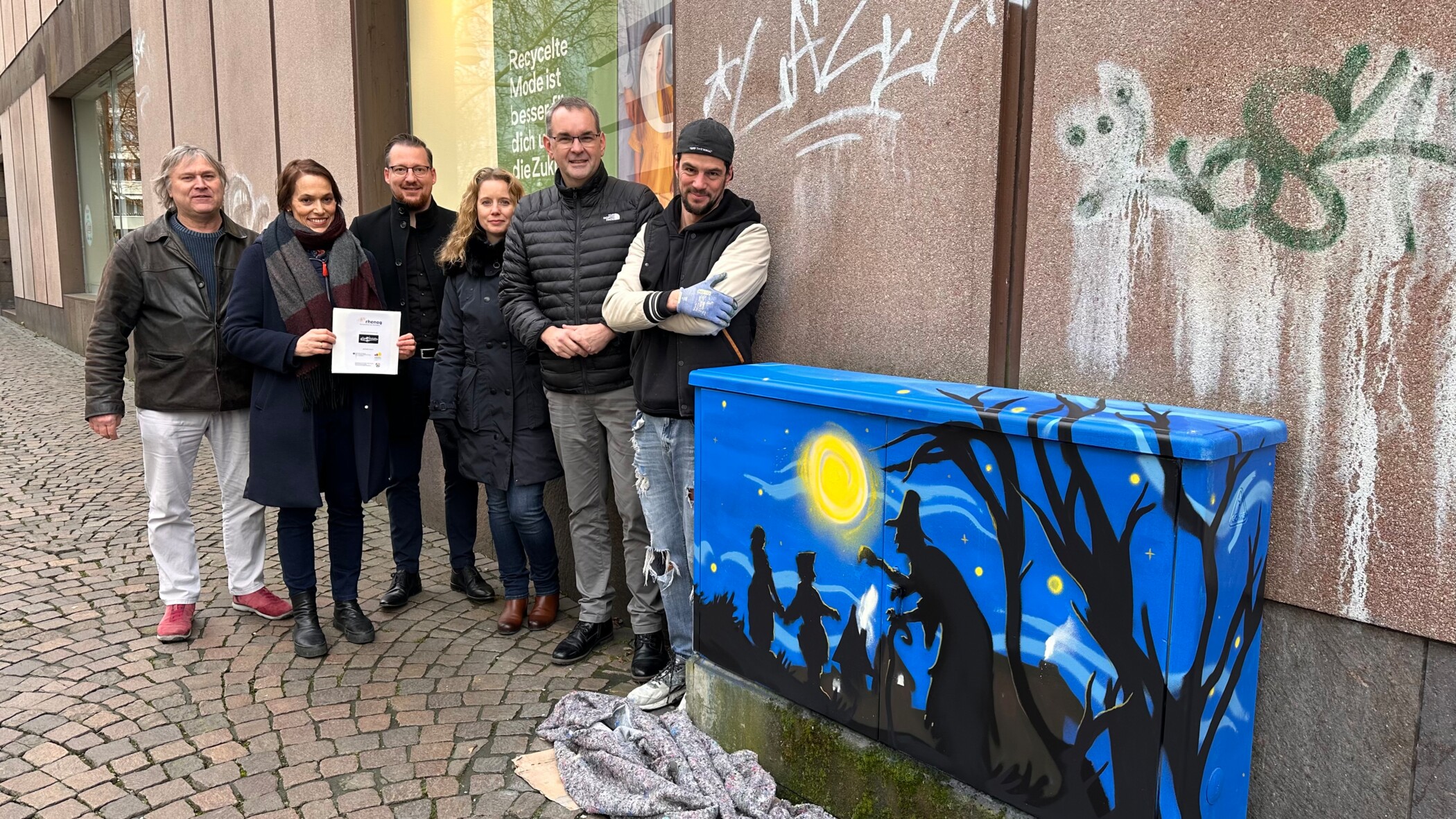 Pressetermin der Stromkästen-Aktion in Siegburg